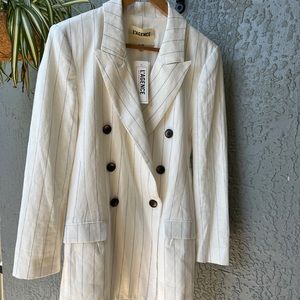 NWT L'AGENCE Brea Blazer in Ivory & Black in Size 4 retail $550